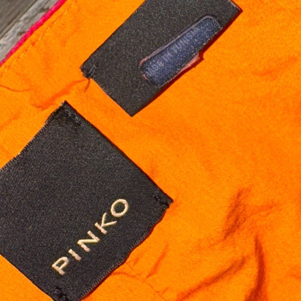 PINKO women’s Aggie Colorblock pink & orange off the shoulder midi Dress size 8 - Picture 7 of 10